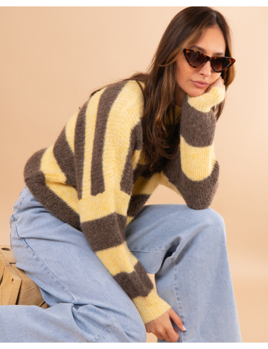 Pull rayé laine