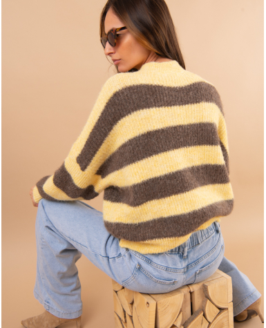 Pull rayé laine