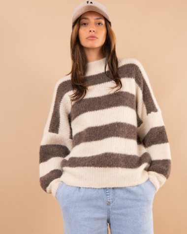 Pull rayé laine