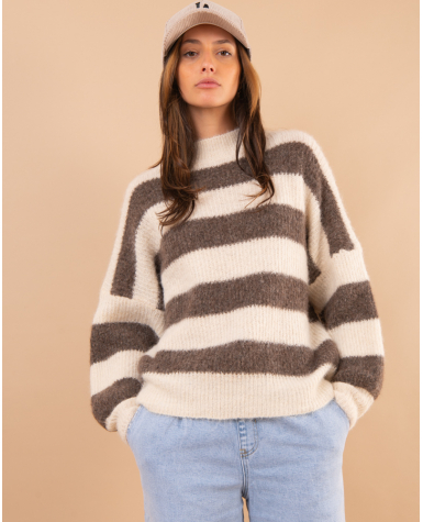 Pull rayé laine