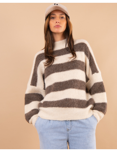 Pull rayé laine