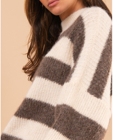 Pull rayé laine