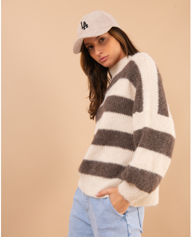 Pull rayé laine