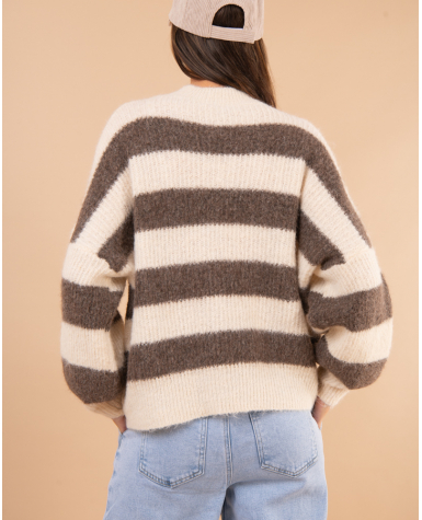 Pull rayé laine