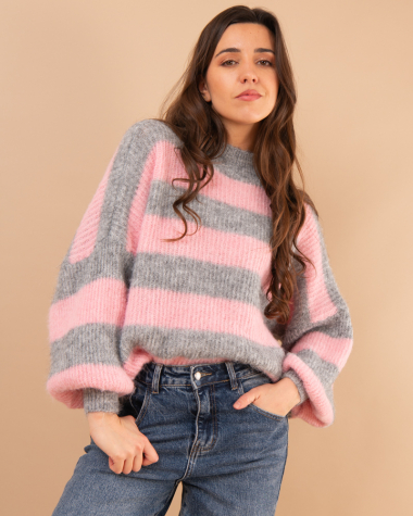 Pull rayé laine