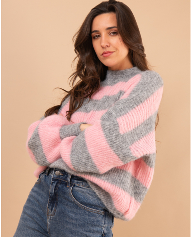 Pull rayé laine