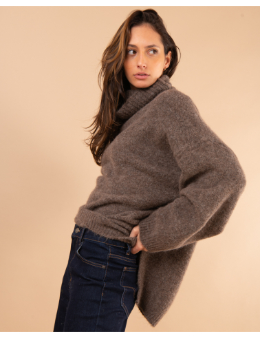 Pull col roulé laine
