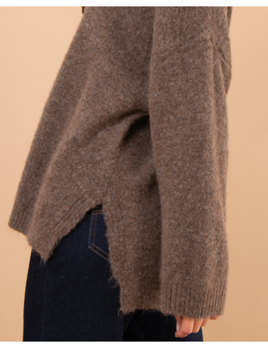 Pull col roulé laine