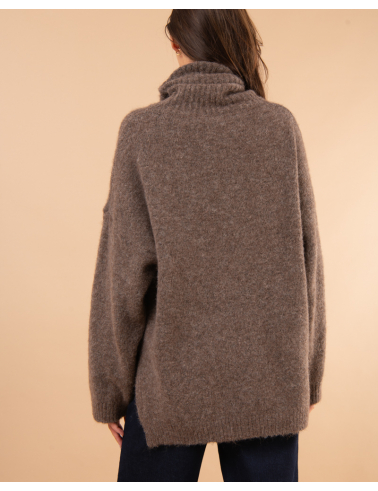 Pull col roulé laine