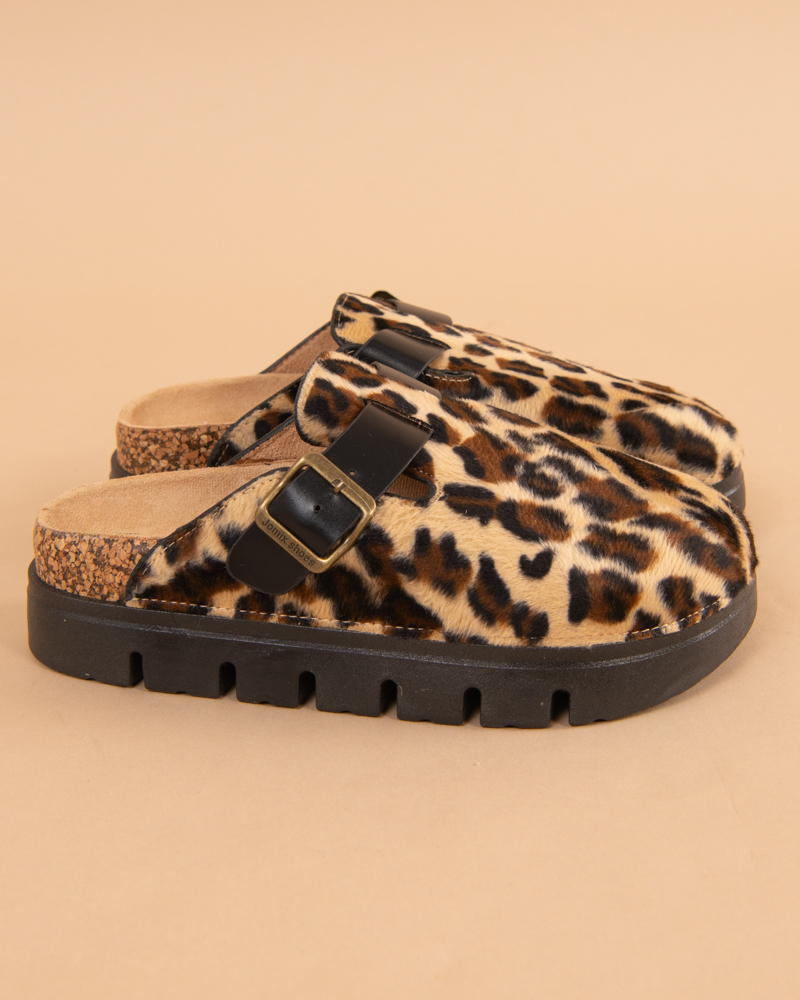 Mules plateforme léopard