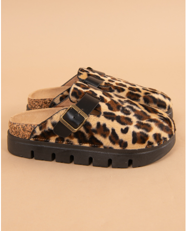 Mules plateforme léopard