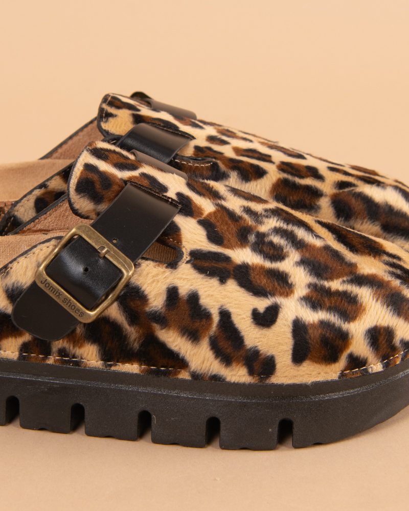 Mules plateforme léopard