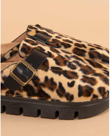 Mules plateforme léopard