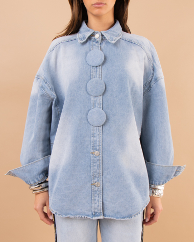 Veste jean boutons