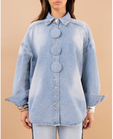 Veste jean boutons