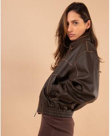 Veste simili marron