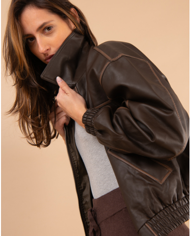 Veste simili marron
