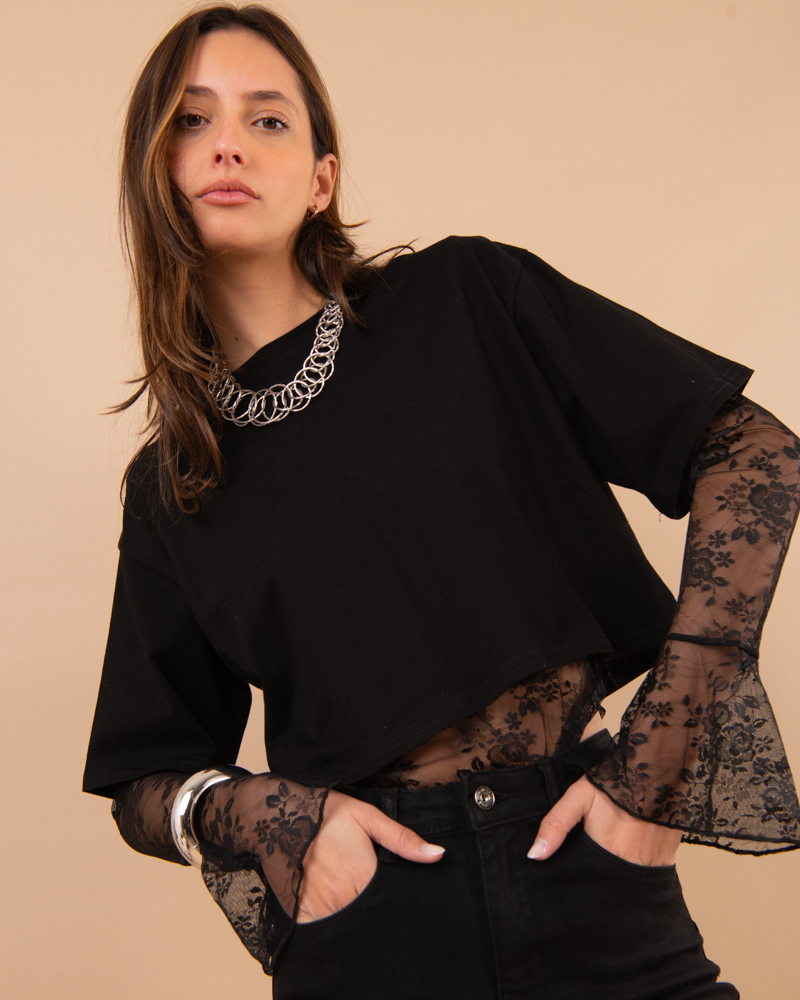 T- Shirt + body dentelle