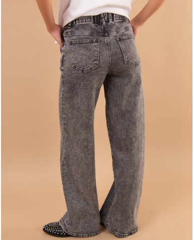 Jean gris large lacet