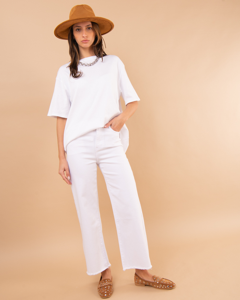 Pantalon large cropped