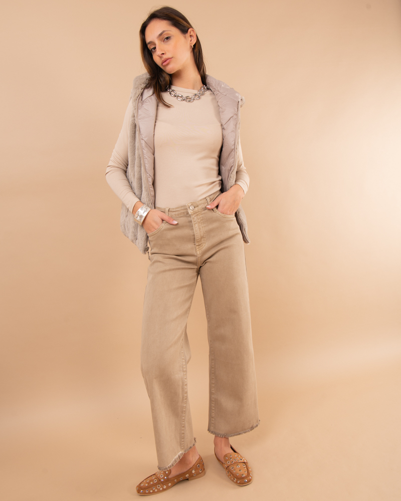 Pantalon large cropped