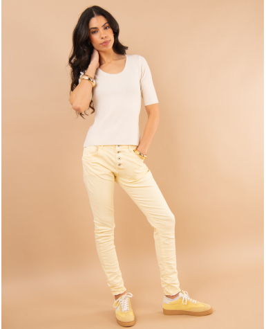 Jean boyfriend couleur