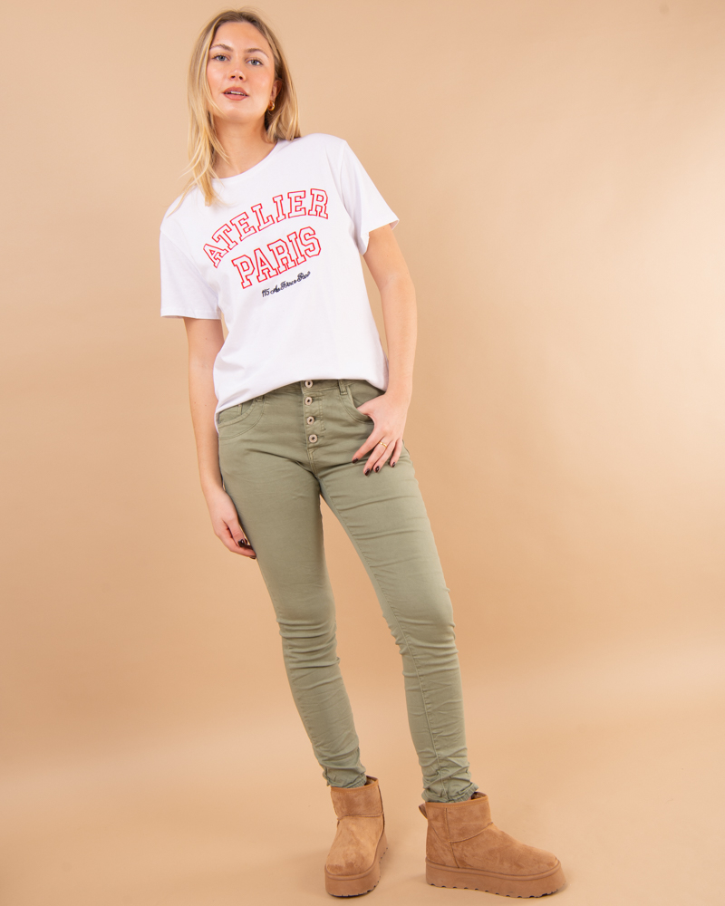 Jean boyfriend couleur