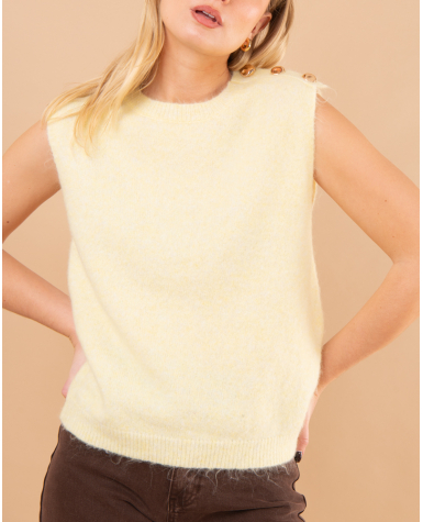 Pull sans manches boutons Pull sans manches boutons