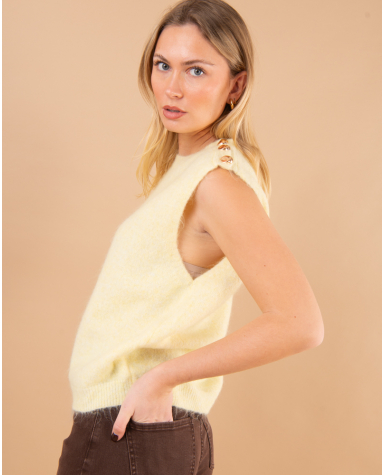 Pull sans manches boutons Pull sans manches boutons