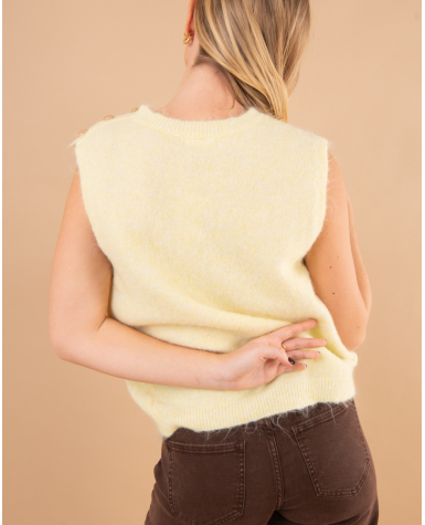 Pull sans manches boutons Pull sans manches boutons