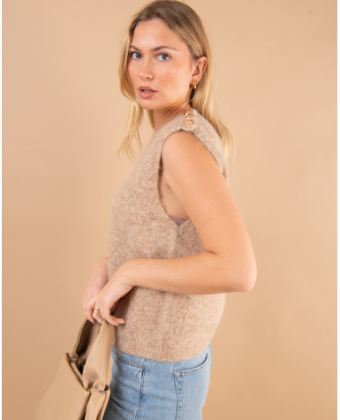 Pull sans manches boutons Pull sans manches boutons