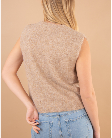 Pull sans manches boutons Pull sans manches boutons