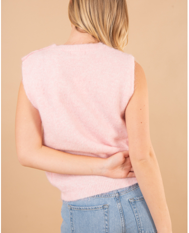 Pull sans manches boutons