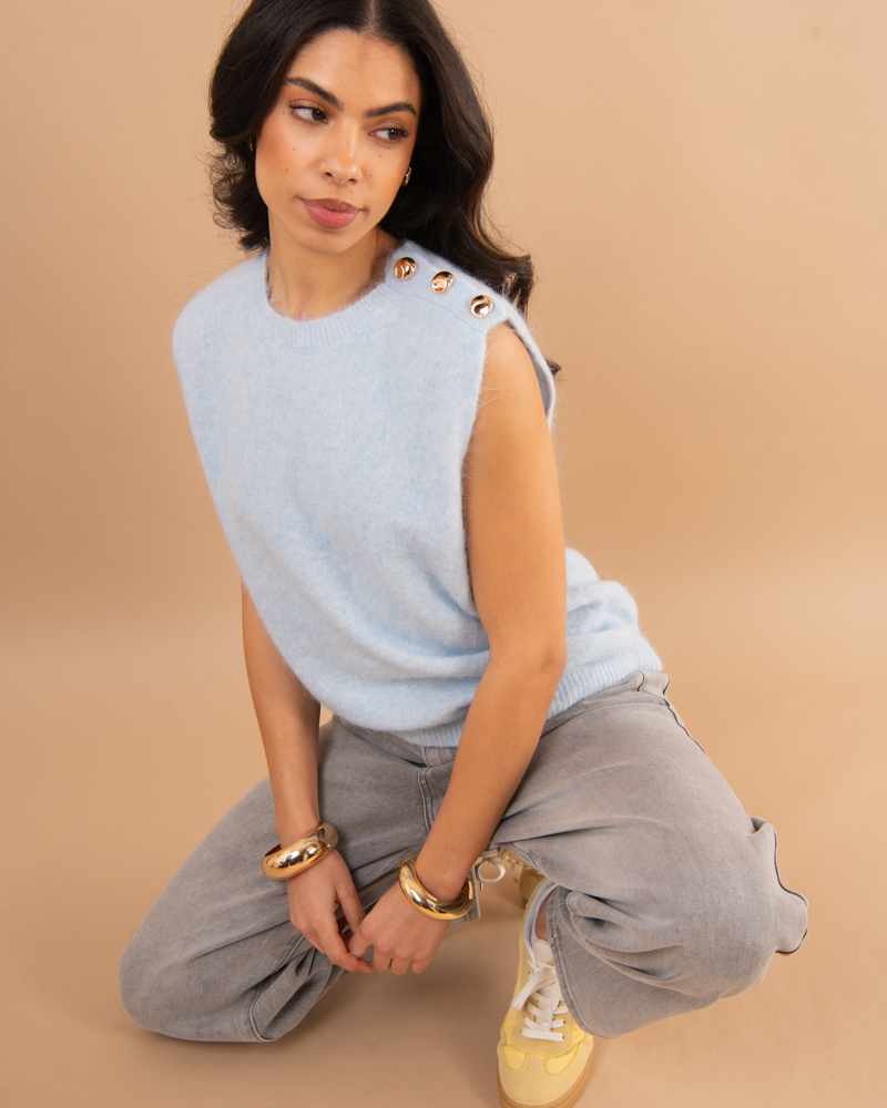 Pull sans manches boutons Pull sans manches boutons