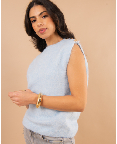 Pull sans manches boutons Pull sans manches boutons