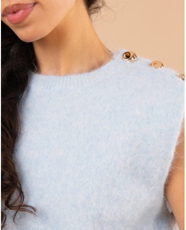 Pull sans manches boutons Pull sans manches boutons