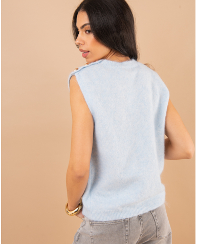 Pull sans manches boutons Pull sans manches boutons