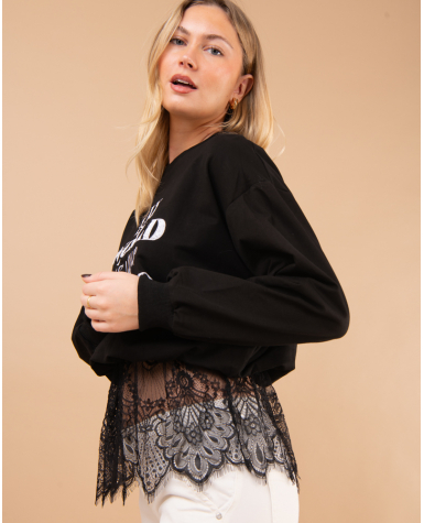 Sweat bas dentelle