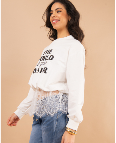 Sweat bas dentelle