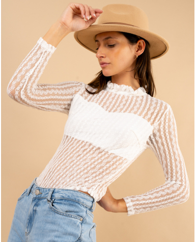 Body dentelle manches longues Body dentelle manches longues