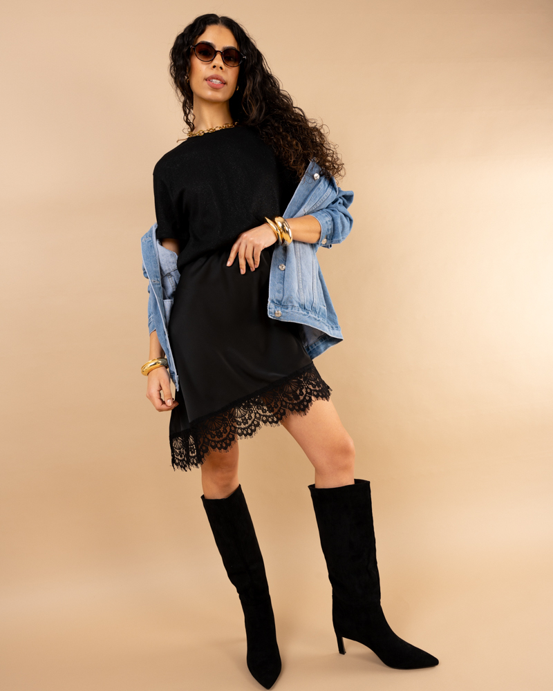 Jupe asymétrique dentelle