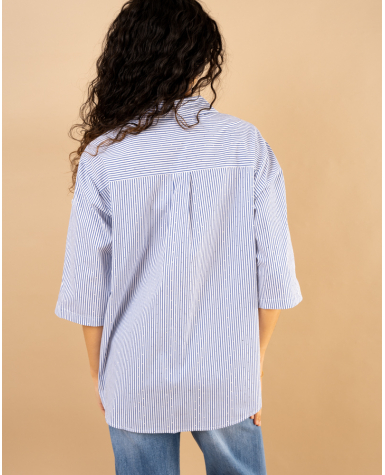 Chemise rayée strass Chemise rayée strass