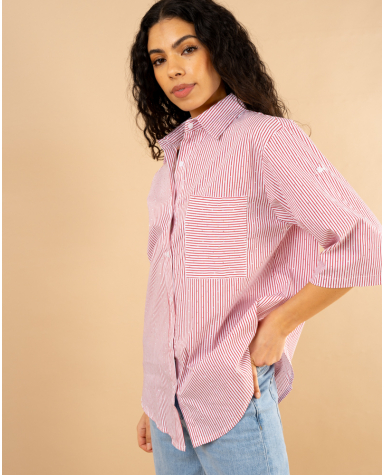 Chemise rayée strass Chemise rayée strass
