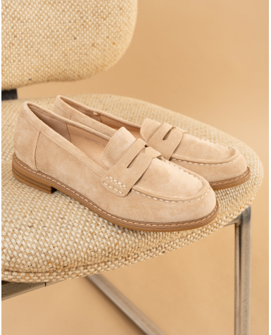 Mocassins effet daim