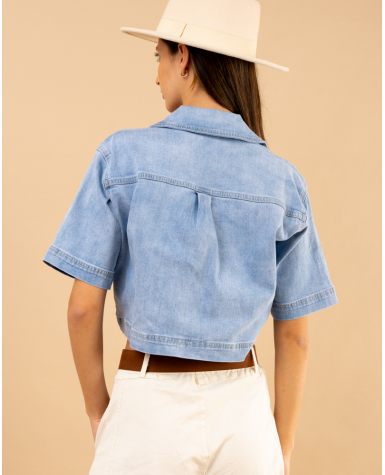 Chemise crop poches