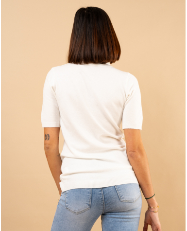 Pull col roulé manches courtes