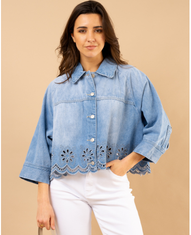 Veste jean brodée Veste jean brodée