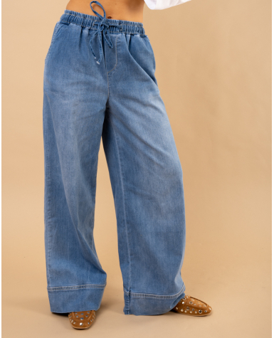 Jean large élastique