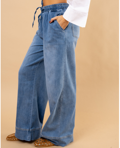 Jean large élastique