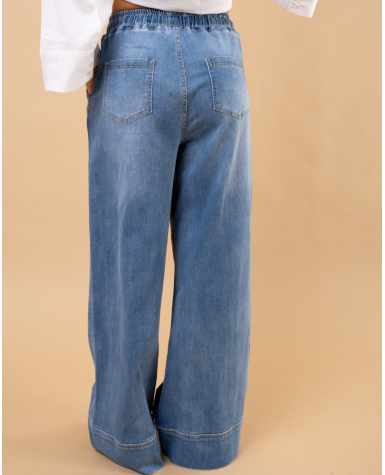 Jean large élastique